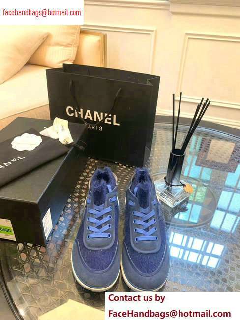 Chanel Fabric Suede Calfskin and TPU Sneakers G35202 Blue 2020 - Click Image to Close