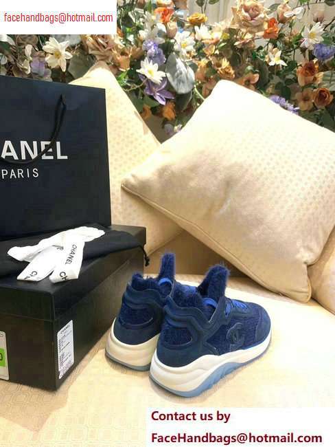 Chanel Fabric Suede Calfskin and TPU Sneakers G35202 Blue 2020 - Click Image to Close