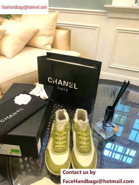 Chanel Fabric Suede Calfskin and TPU Sneakers G35202 Green 2020 - Click Image to Close