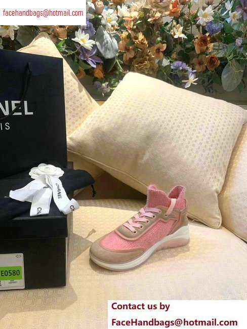 Chanel Fabric Suede Calfskin and TPU Sneakers G35202 Pink 2020 - Click Image to Close