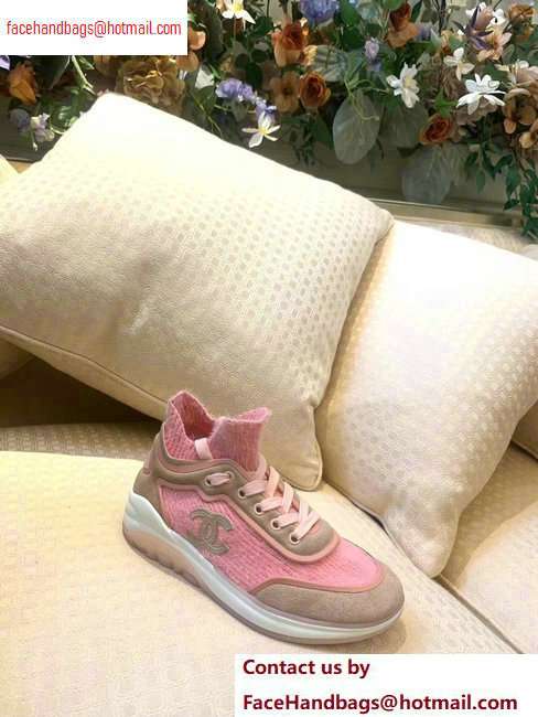Chanel Fabric Suede Calfskin and TPU Sneakers G35202 Pink 2020