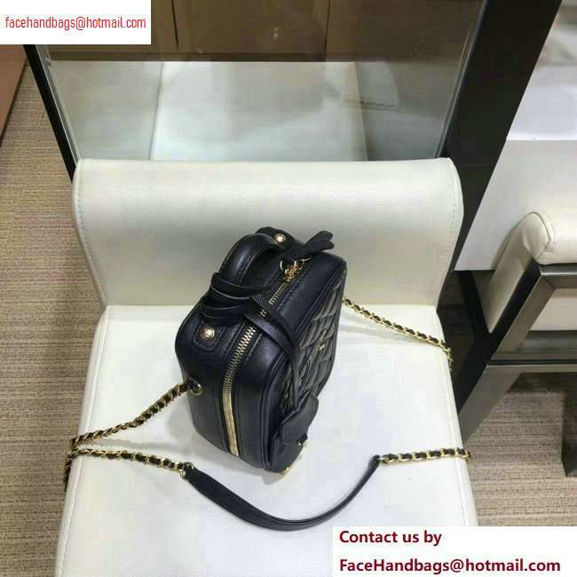 Chanel Grained Calfskin CC Filigree Vanity Case Bag AS0988 Black 2020