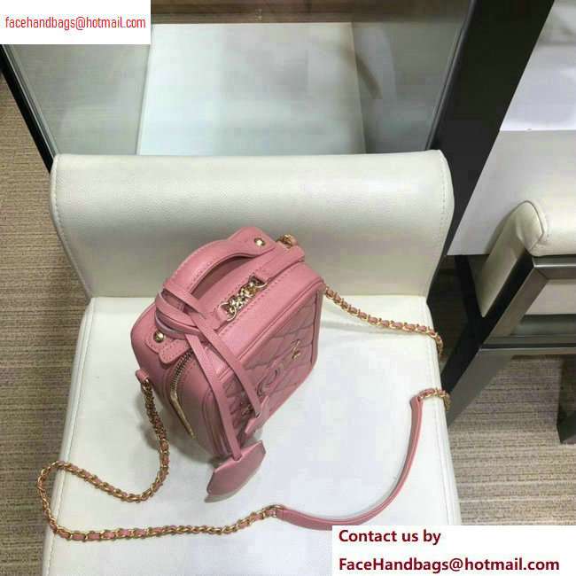 Chanel Grained Calfskin CC Filigree Vanity Case Bag AS0988 Dark Pink 2020 - Click Image to Close