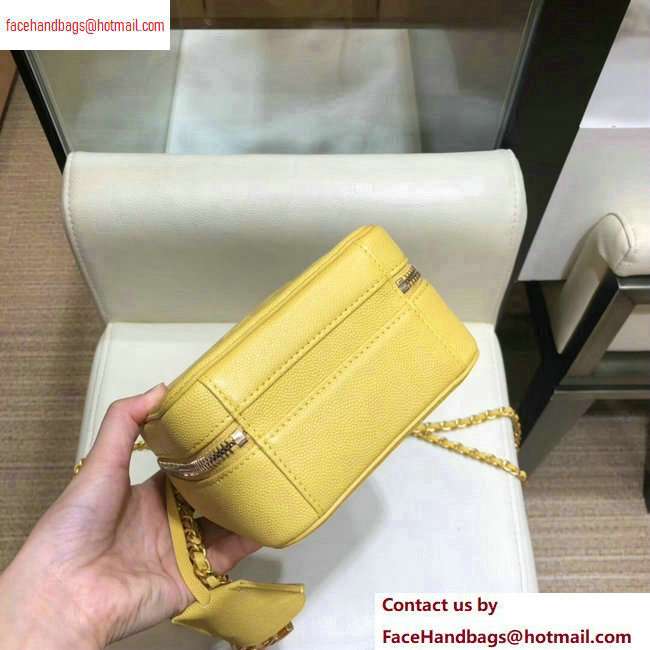 Chanel Grained Calfskin CC Filigree Vanity Case Bag AS0988 Yellow 2020