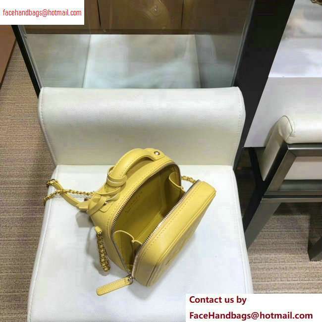 Chanel Grained Calfskin CC Filigree Vanity Case Bag AS0988 Yellow 2020
