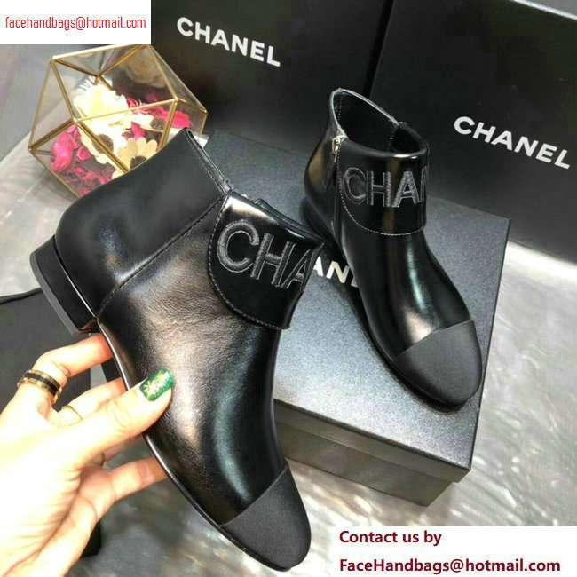 Chanel Heel 1.5cm Lambskin and Grosgrain Ankle Boots G35167 Black 2020