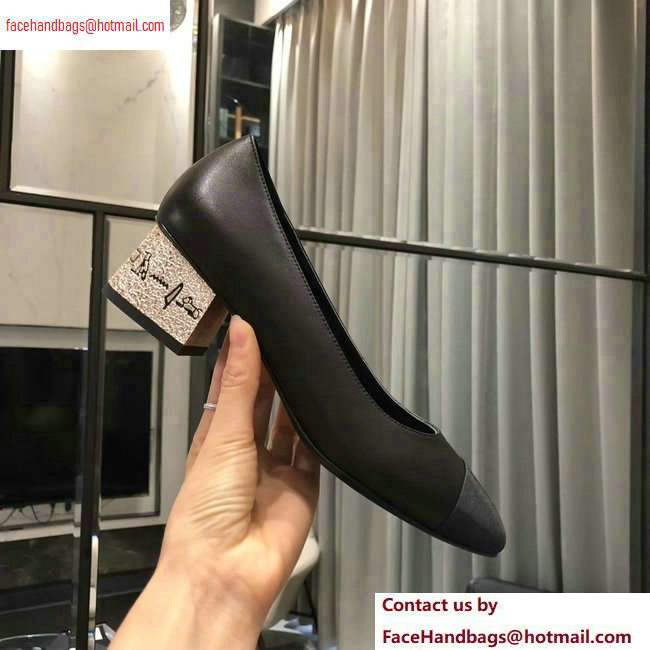 Chanel Heel 4cm Lambskin/Grosgrain Pumps G34906 Black 2020 - Click Image to Close