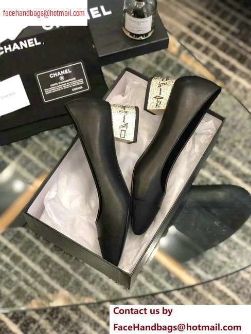 Chanel Heel 4cm Lambskin/Grosgrain Pumps G34906 Black 2020 - Click Image to Close