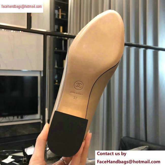 Chanel Heel 4cm Lambskin/Grosgrain Pumps G34906 apricot/Black 2020 - Click Image to Close