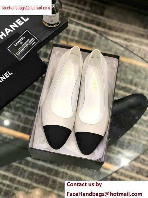 Chanel Heel 4cm Lambskin/Grosgrain Pumps G34906 white/Black 2020