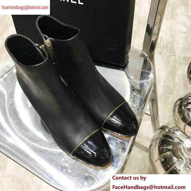 Chanel Heel 5.5cm Ankle Boots Black/Patent Leather 2020