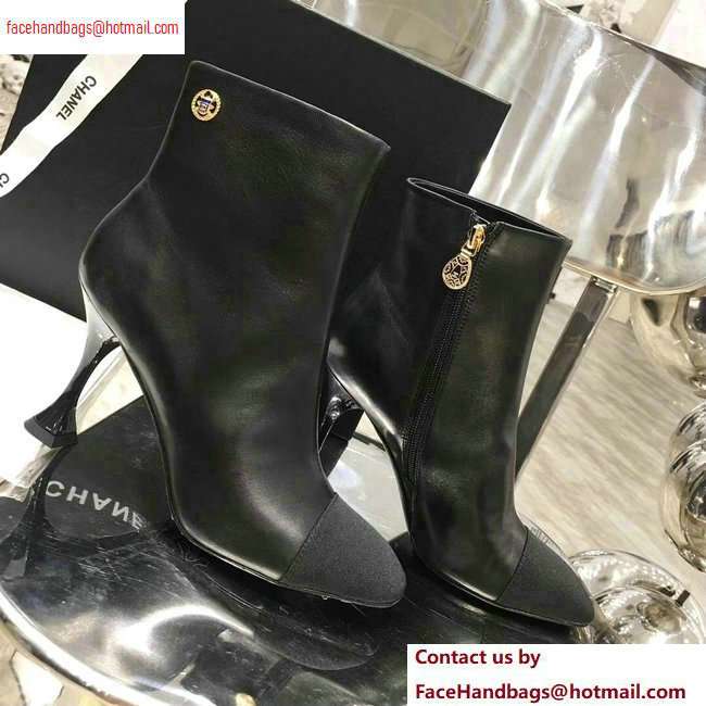 Chanel Heel 8.5cm Ankle Boots Leather Black 2020