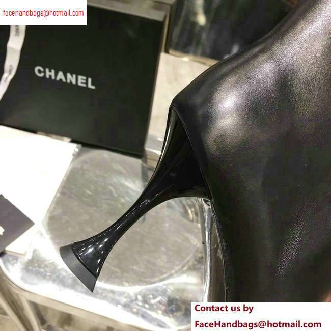 Chanel Heel 8.5cm Ankle Boots Leather Black 2020
