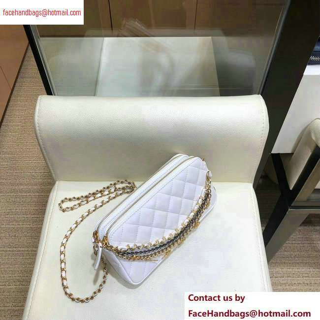Chanel Lambskin All About Chains Clutch With Chain Bag White 2020 - Click Image to Close