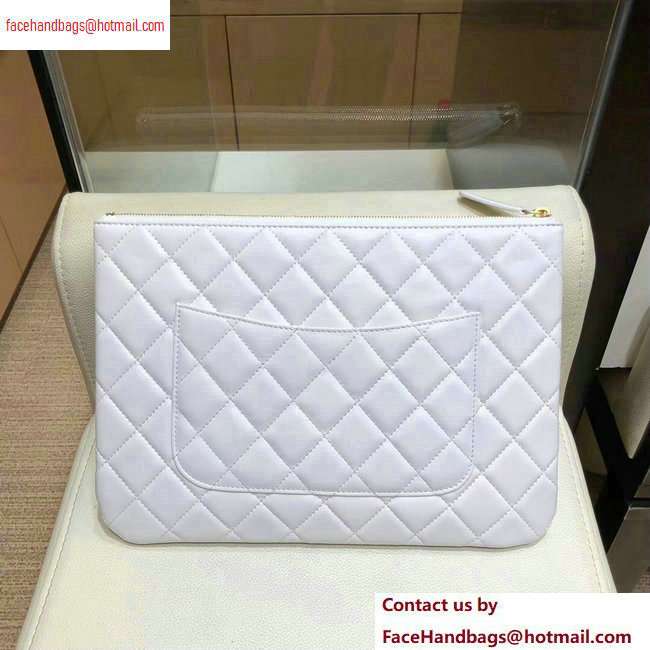 Chanel Lambskin All About Chains Pouch Clutch Bag AP0502 White 2020 - Click Image to Close