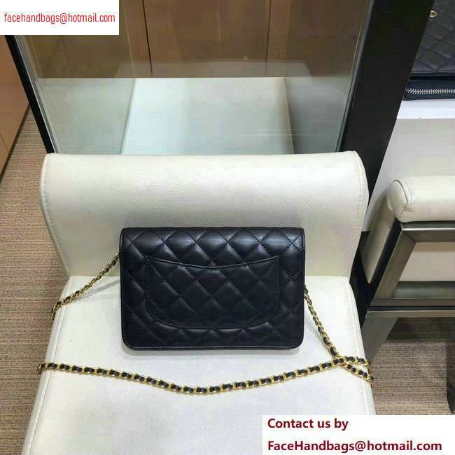 Chanel Lambskin All About Chains Wallet on Chain WOC Bag Black 2020