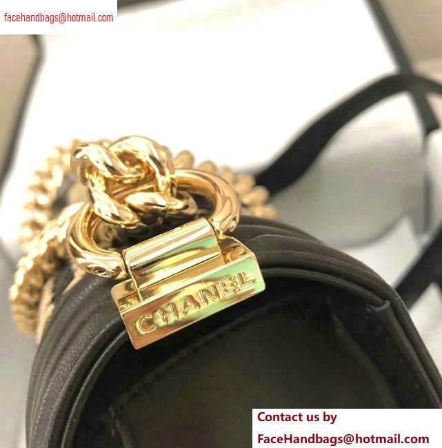 Chanel Lambskin Cotton Boy Flap Medium Bag Black 2020 - Click Image to Close