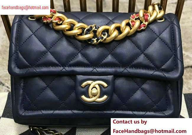 Chanel Lambskin Flap Large Bag AS0936 Navy Blue 2020 - Click Image to Close