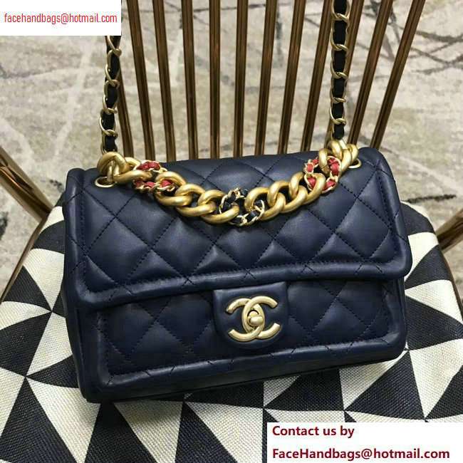 Chanel Lambskin Flap Large Bag AS0936 Navy Blue 2020 - Click Image to Close