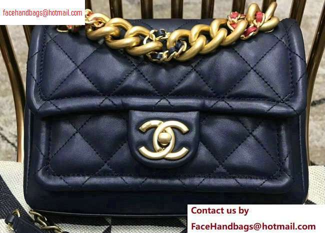 Chanel Lambskin Flap Small Bag AS0936 Navy Blue 2020