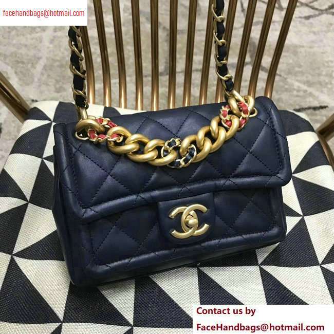 Chanel Lambskin Flap Small Bag AS0936 Navy Blue 2020