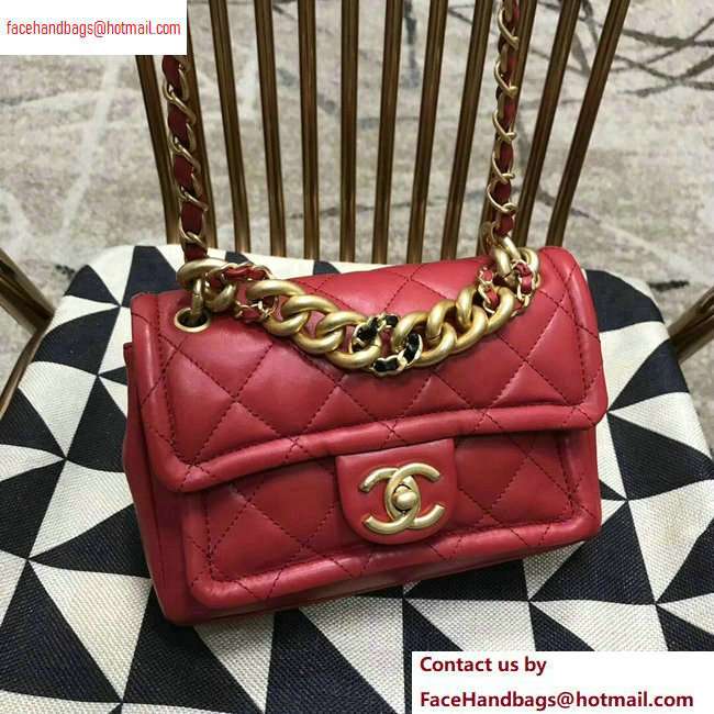 Chanel Lambskin Flap Small Bag AS0936 Red 2020