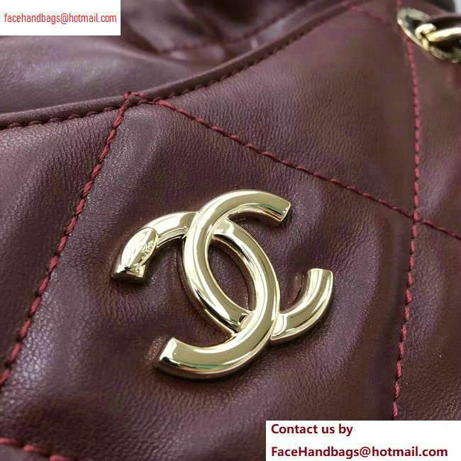 Chanel Lambskin Small Shopping Tote Bag AS0985 Burgundy 2020 - Click Image to Close