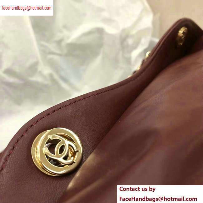 Chanel Lambskin Small Shopping Tote Bag AS0985 Burgundy 2020 - Click Image to Close