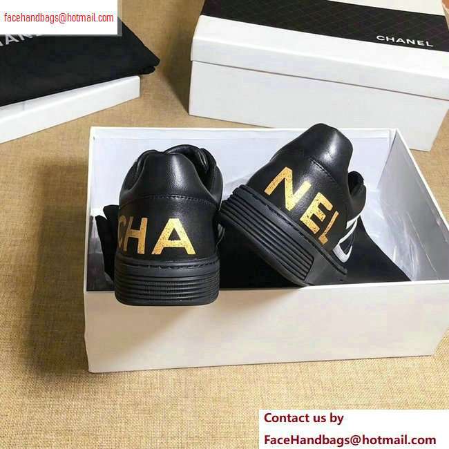 Chanel Logo Sneakers G35063 Black 2020 - Click Image to Close