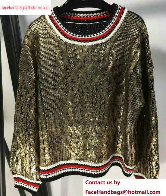 Chanel Metallic Crewneck Sweater Bronze 2020