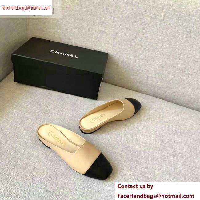 Chanel Mules Slipper Sandals Apricot/Black 2020