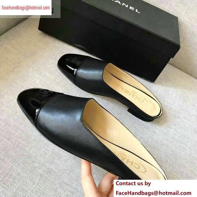 Chanel Mules Slipper Sandals Black/Patent 2020