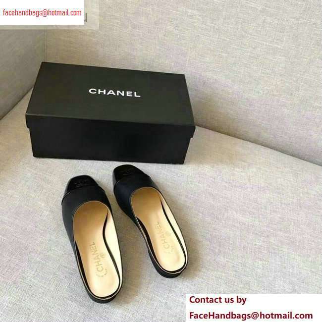 Chanel Mules Slipper Sandals Black/Patent 2020