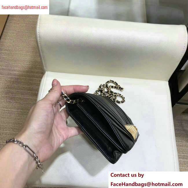 Chanel Pleated Lambskin Wallet on Chain WOC Bag AP0388 Black 2020