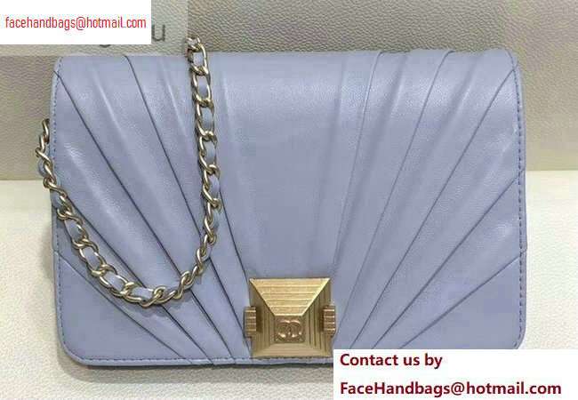 Chanel Pleated Lambskin Wallet on Chain WOC Bag AP0388 Gray 2020