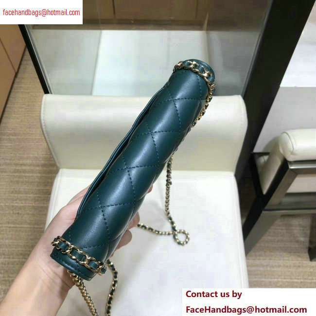 Chanel Pleated Lambskin Wallet on Chain WOC Bag AP0388 Green 2020