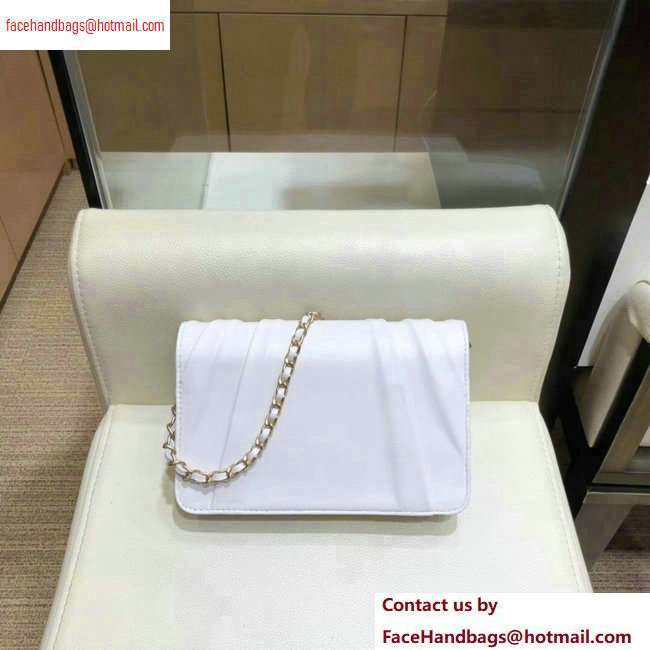 Chanel Pleated Lambskin Wallet on Chain WOC Bag AP0388 White 2020