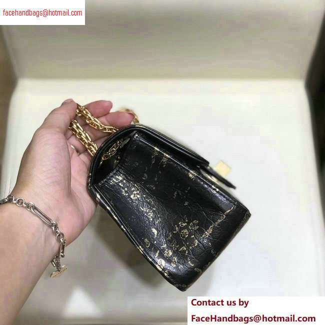 Chanel Reissue 2.55 Graffiti Crocodile Embossed Small Flap Bag AS0874 Black/Gold 2020 - Click Image to Close