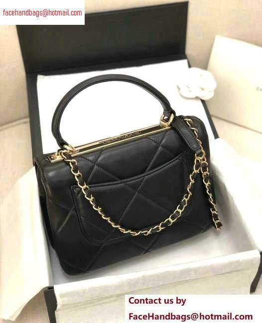 Chanel Trendy CC Maxi Small Flap with Top Handle Bag A92236 Black 2020 - Click Image to Close