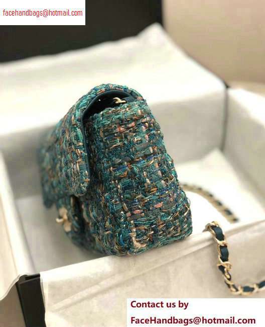 Chanel Tweed Mini Classic Flap Bag A69900 Green 2020