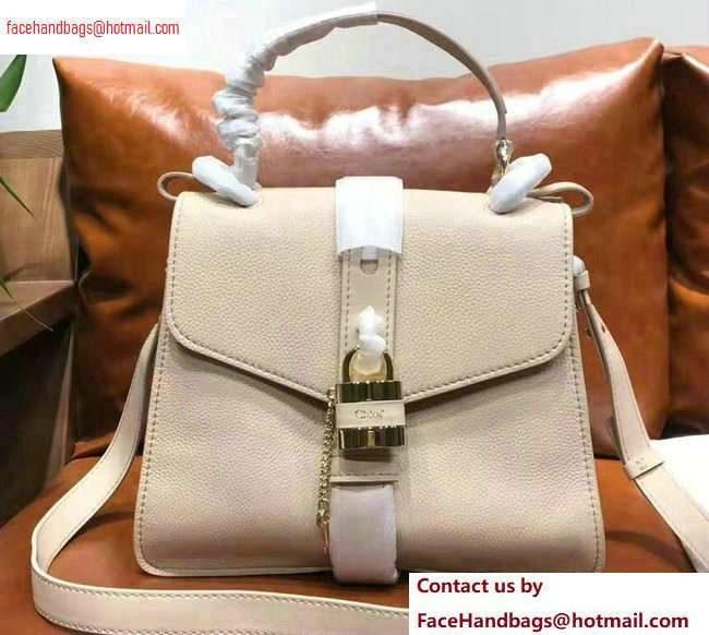Chloe Medium Aby Day Shoulder Bag Beige in Grained and Shiny Calfskin 2020 - Click Image to Close