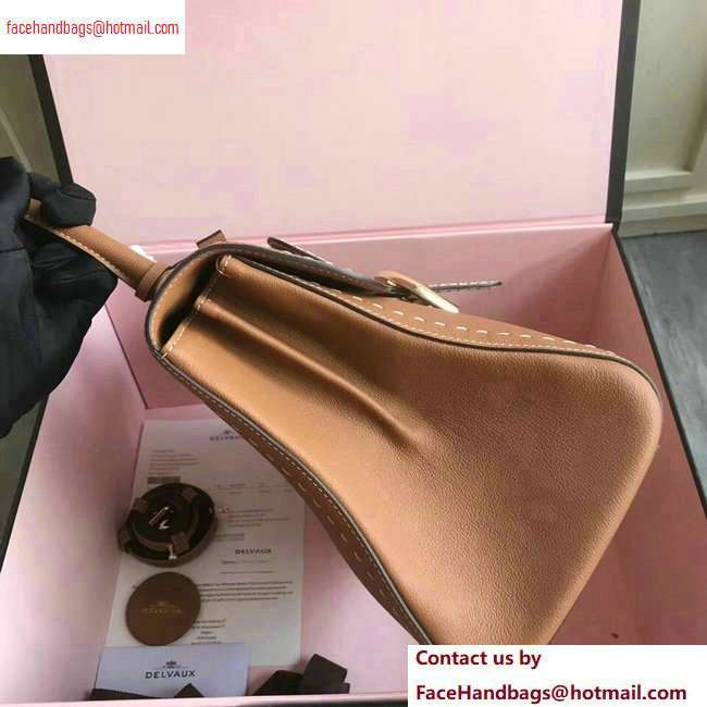 Delvaux Brillant Medium Tote Bag In Togo Leather Brown