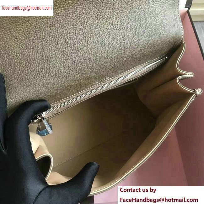 Delvaux Brillant Medium Tote Bag In Togo Leather Elephant Gray