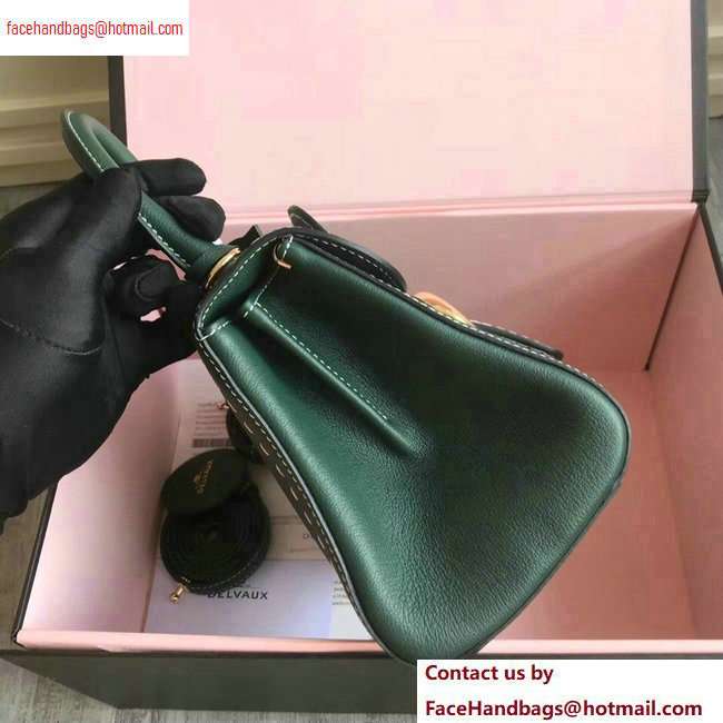 Delvaux Brillant Small Tote Bag In Togo Leather Dark Green