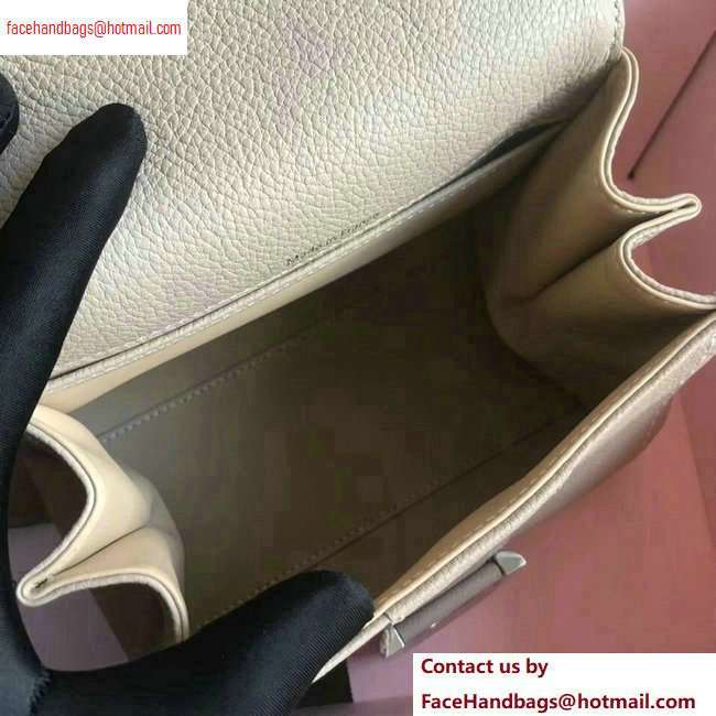 Delvaux Brillant Small Tote Bag In Togo Leather Light Gray - Click Image to Close