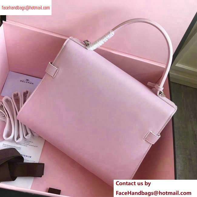 Delvaux Calfskin Tempete MM Top Handle Tote Bag Cherry Pink