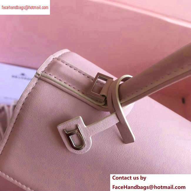 Delvaux Calfskin Tempete MM Top Handle Tote Bag Cherry Pink - Click Image to Close