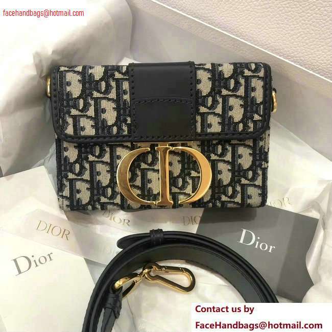 Dior 30 Montaigne Box Bag In Oblique Canvas Blue with CD Clasp 2020