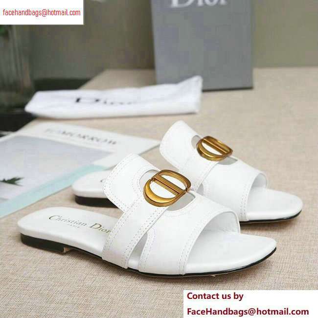 Dior 30 Montaigne Mules in Calfskin White 2020