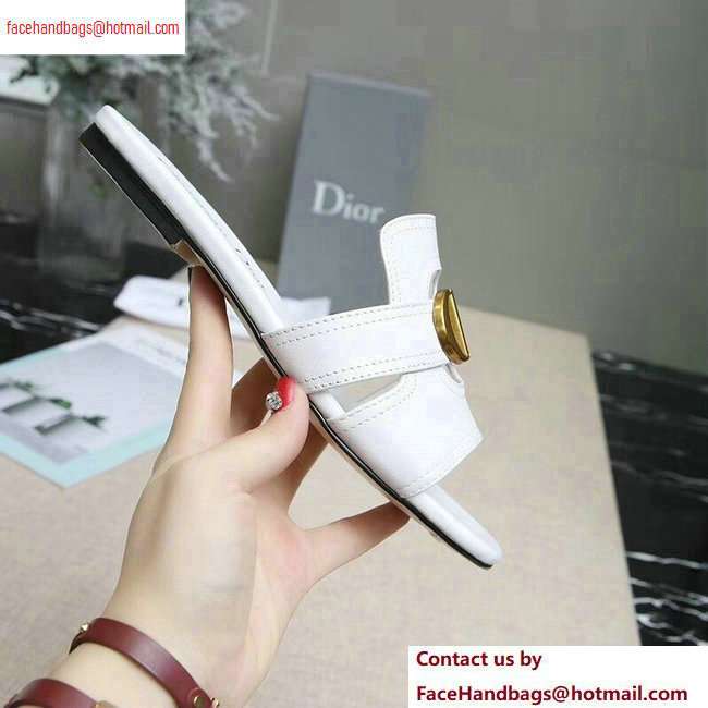 Dior 30 Montaigne Mules in Calfskin White 2020